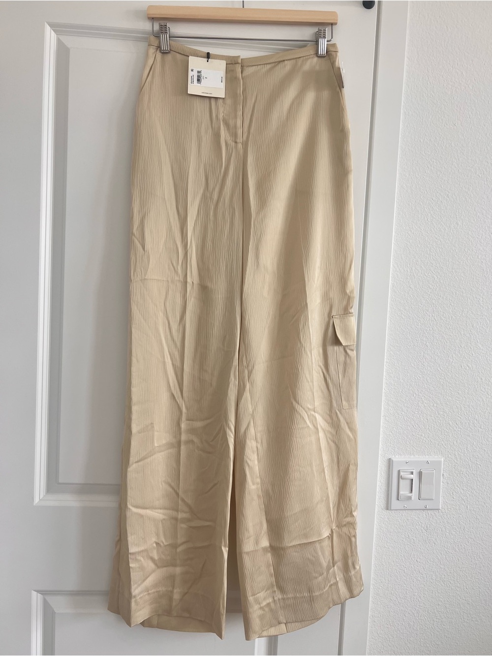 Calvin Klein Beige Wide-Leg Women's Pants - Tailored Comfort